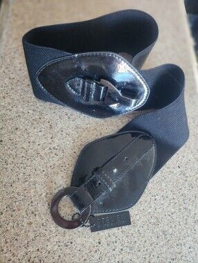 Vintage Style STEVEN by Steve Madden Black Elastic Waist Belt/ 100043